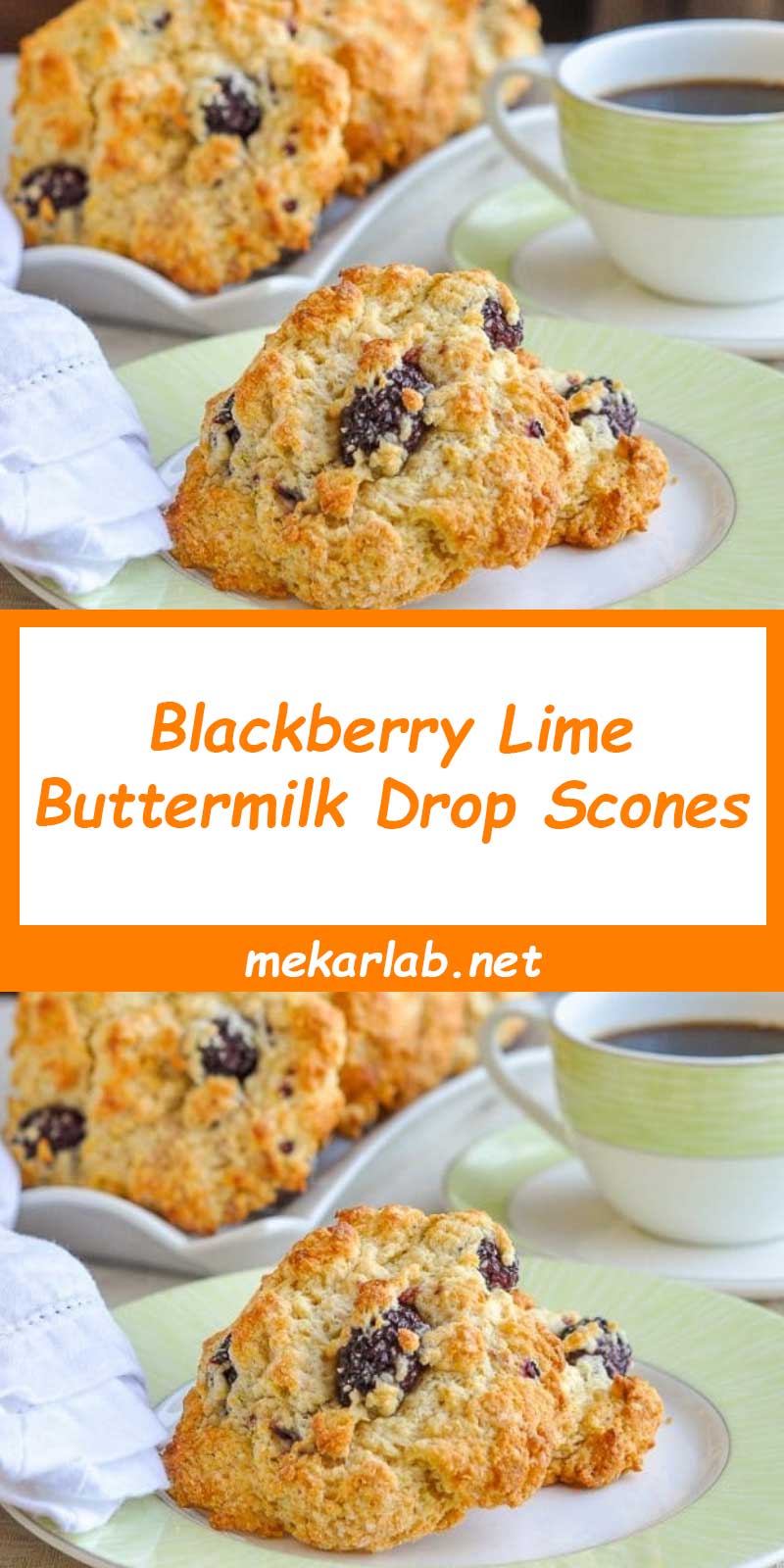 Blackberry Lime Buttermilk Drop Scones