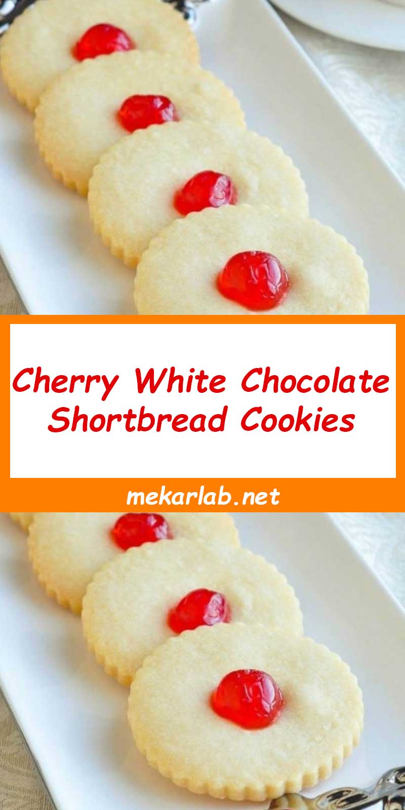 Cherry White Chocolate Shortbread Cookies