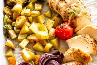 Garlic Herb Baked Chicken Breasts with Potatoes and Veggies