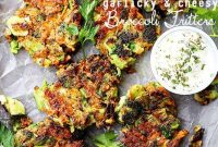 Garlicky Cheesy Broccoli Fritters - FoodinGrill