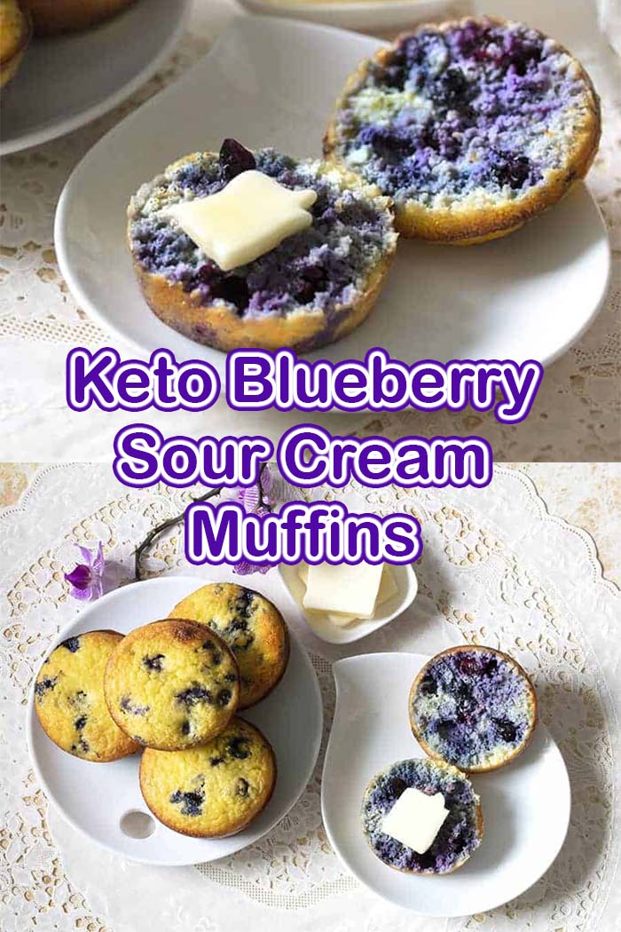 Keto Blueberry Sour Cream Muffins 