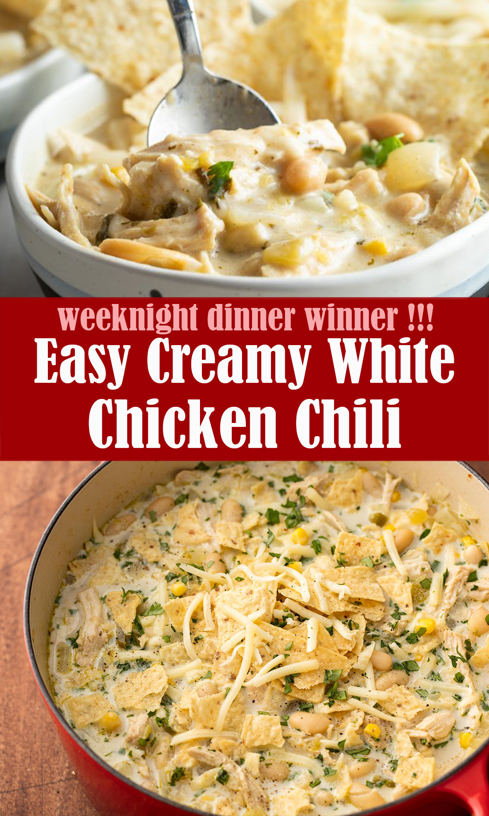 Easy Creamy White Chicken Chili