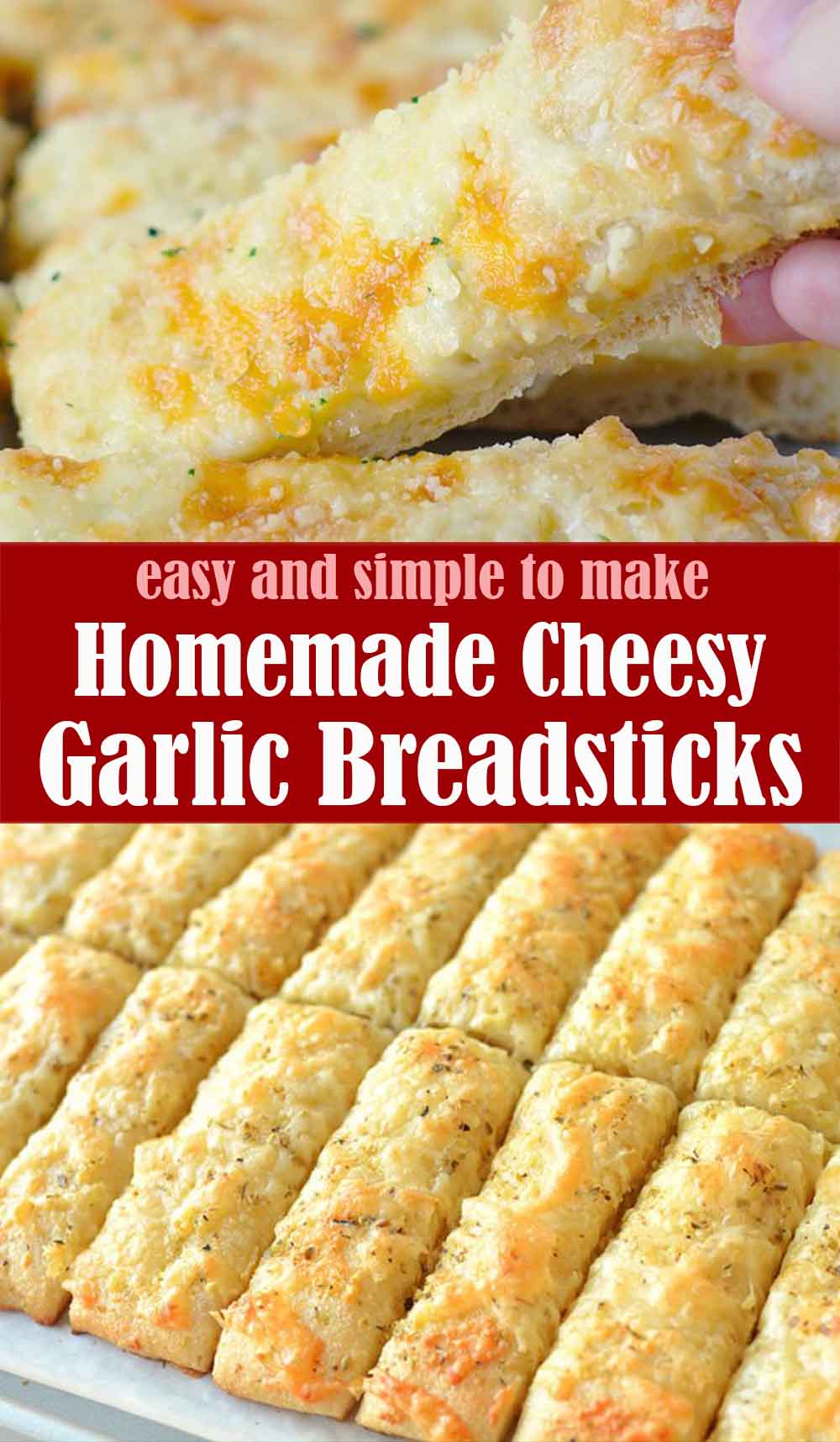 Easy Homemade Cheesy Garlic Breadsticks Recipe