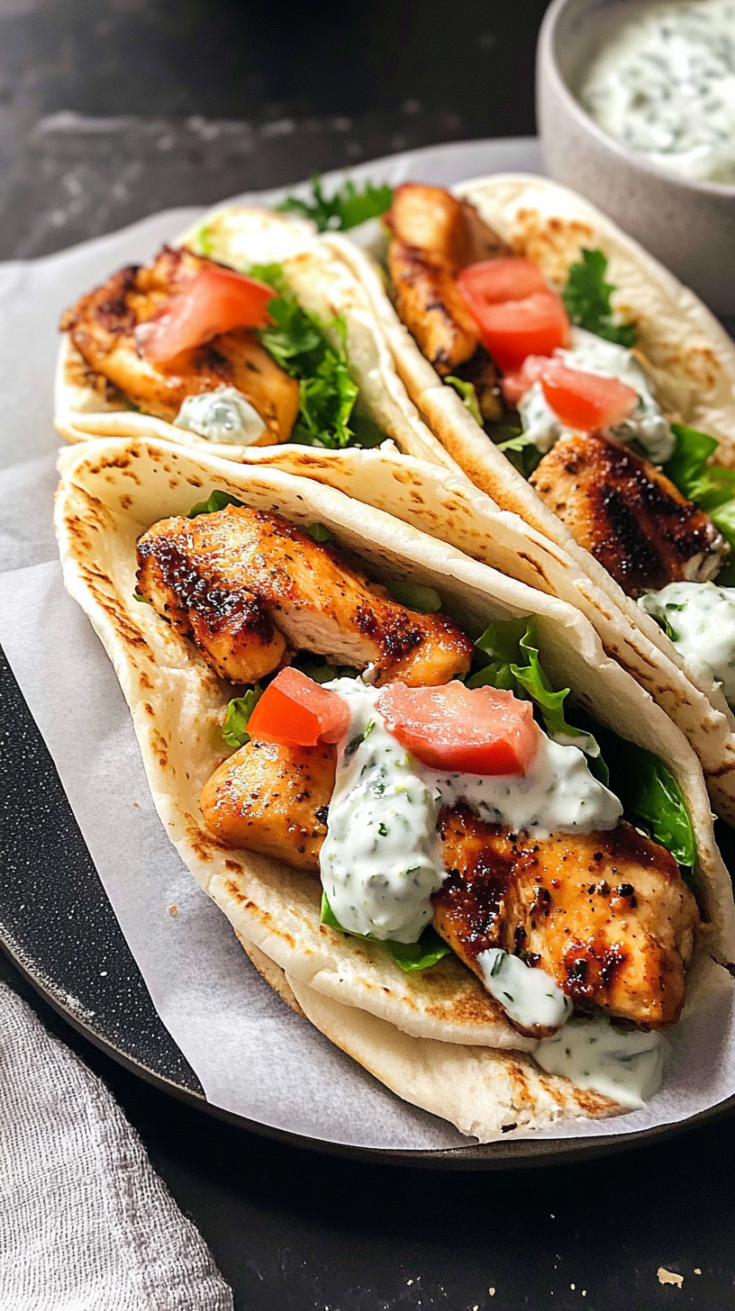 Easy Chicken Gyros and Tzatziki Sauce