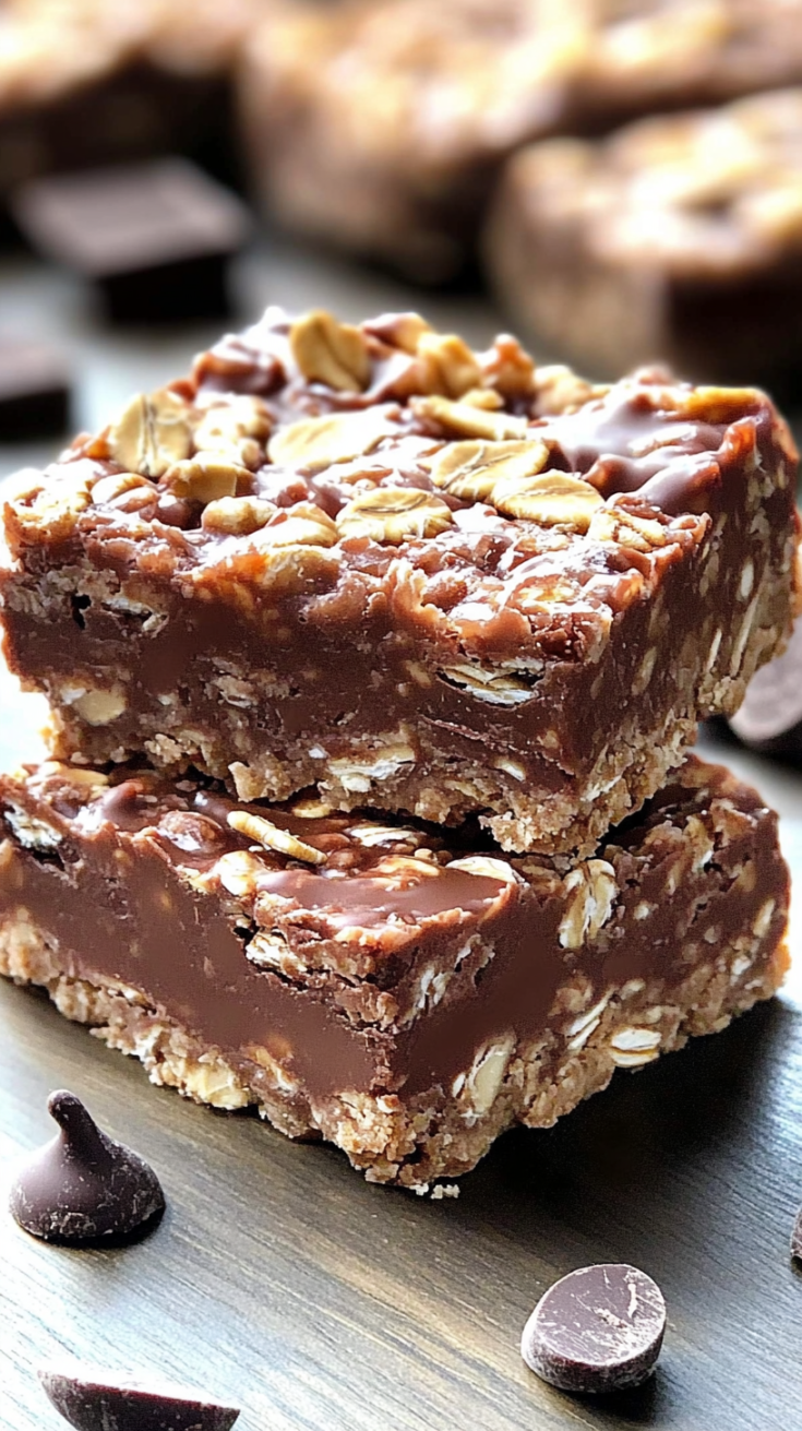 Easy No Bake Chocolate Oatmeal Bars