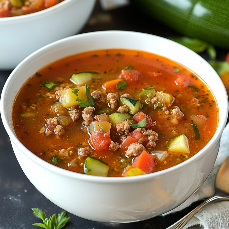 Zucchini Tomato Italian Sausage Soup