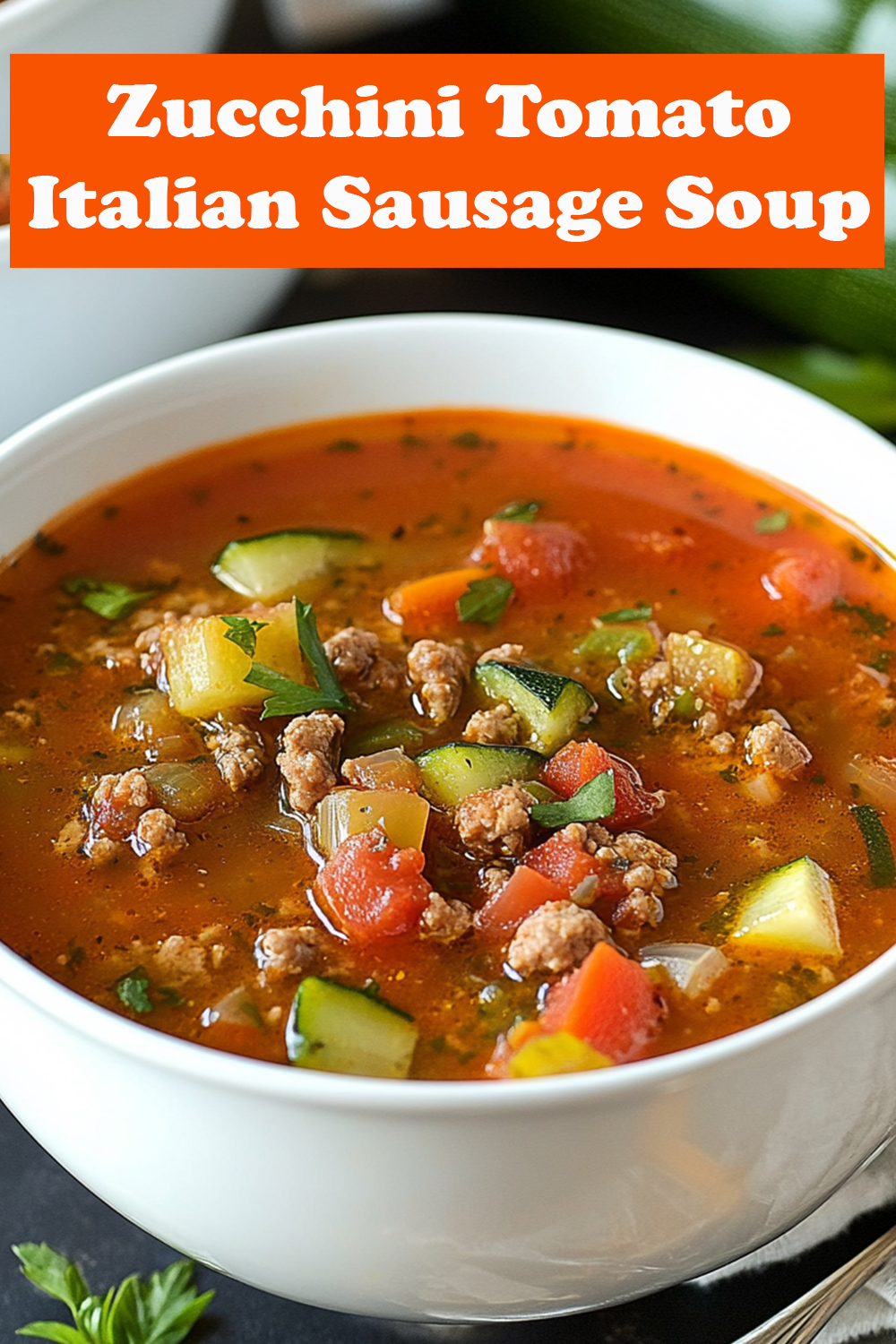 Zucchini Tomato Italian Sausage Soup